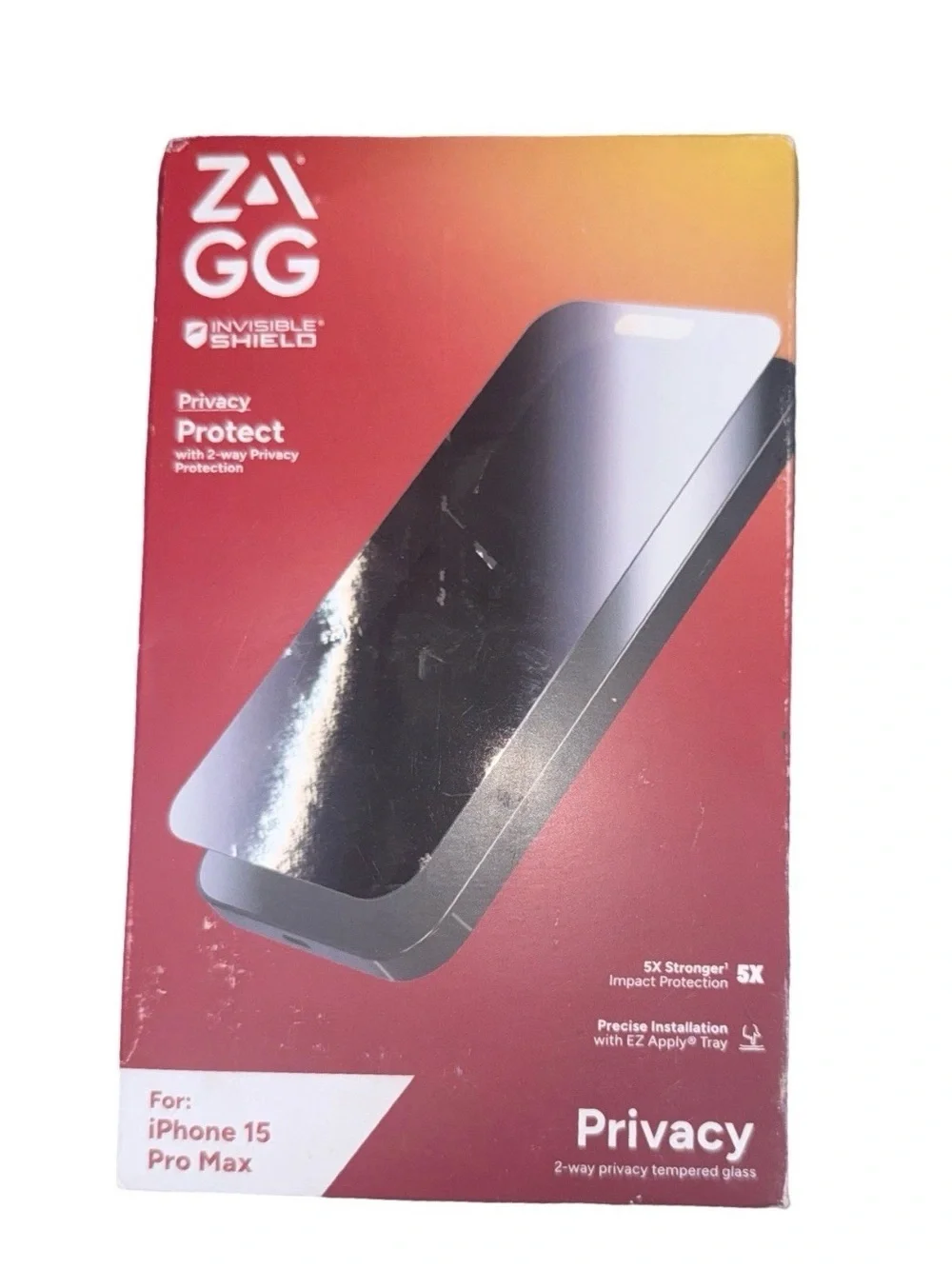 ZAGG Glass Elite 4-Way Privacy Screen Protector iPhone 15 Pro Max MSRP $60 NIB